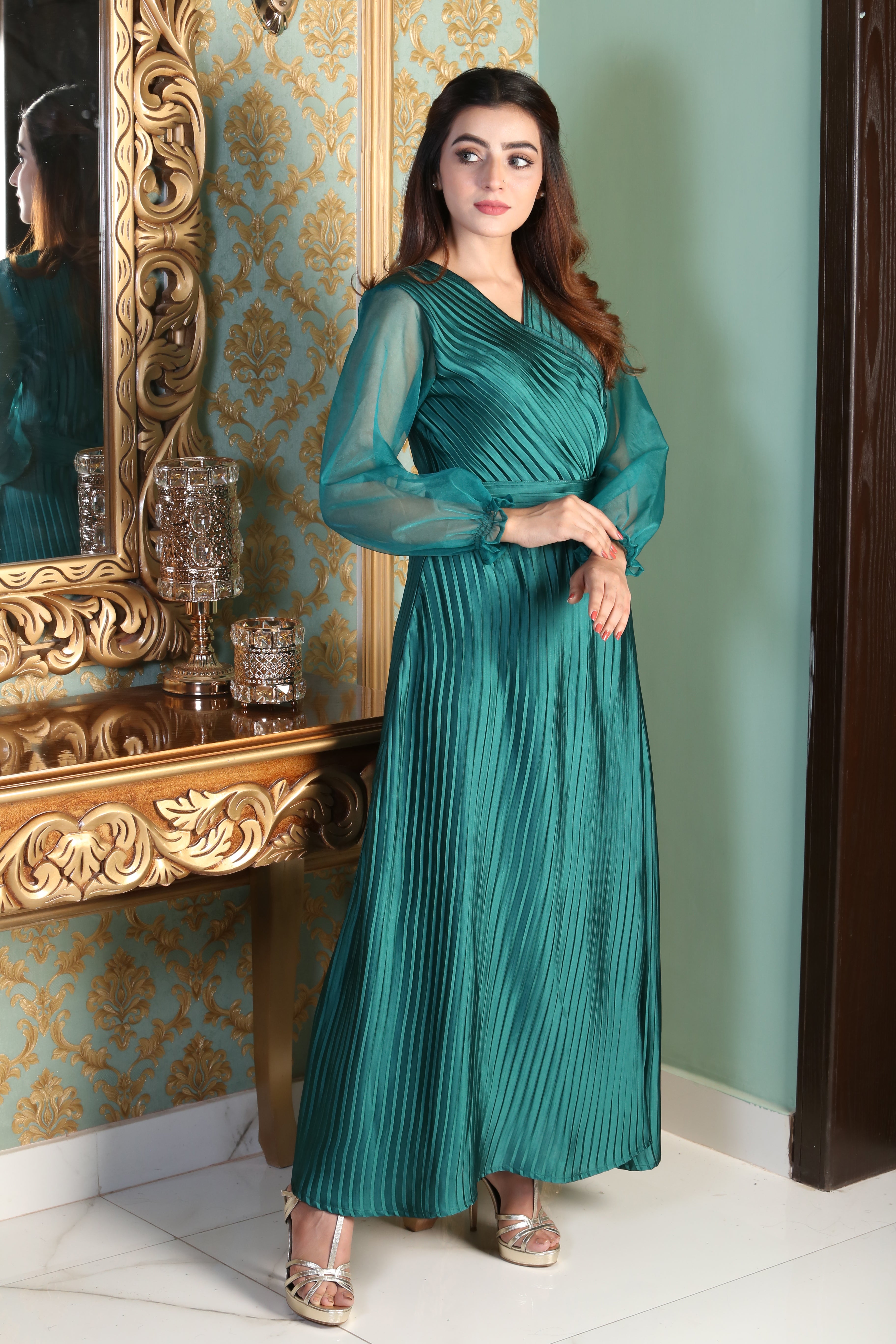 Buy Long Silk Dress Maxi Online | COD | Ajmery Pakistan